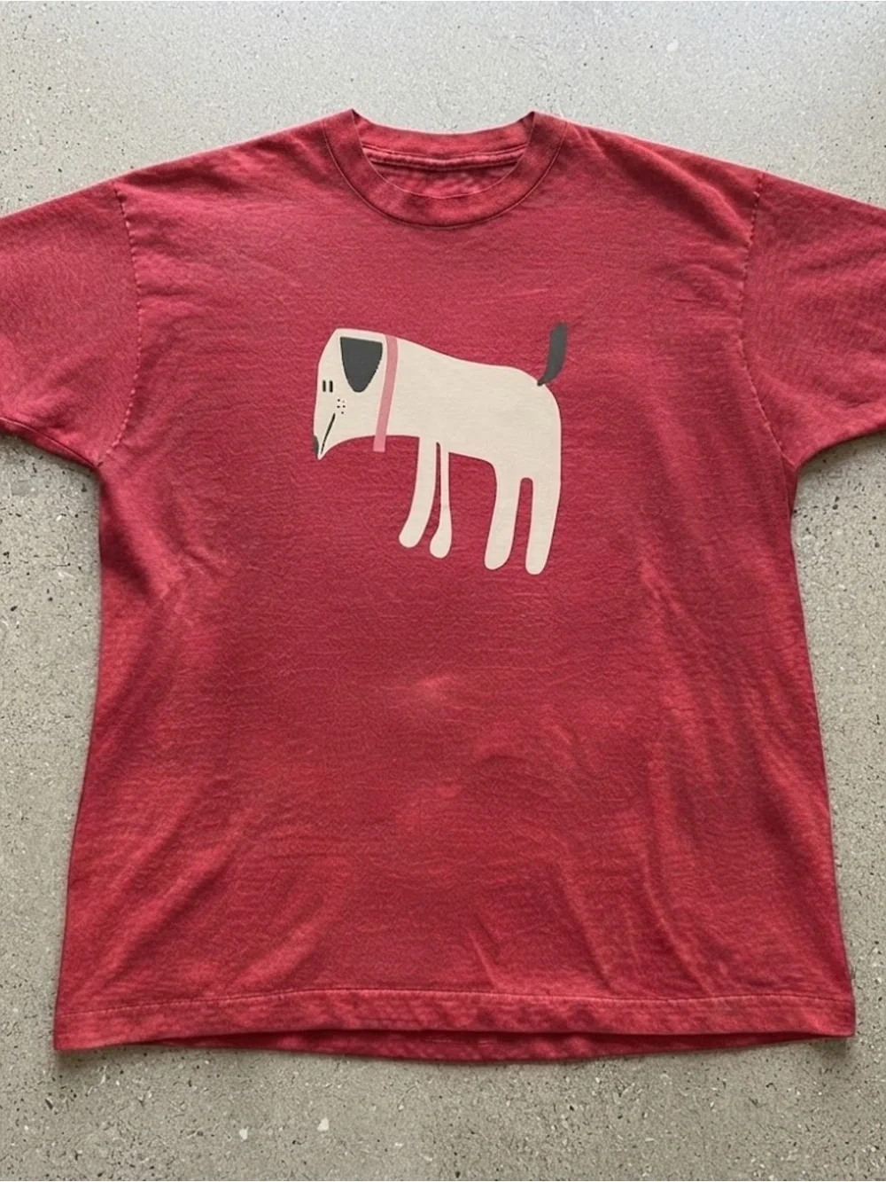 Cute Minimalist Dog Graphic Gildan Unisex Red Cotton T-Shirt
